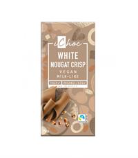 Ichoc White Nougat Crisp Vegansk chokoladeplade 80 g   